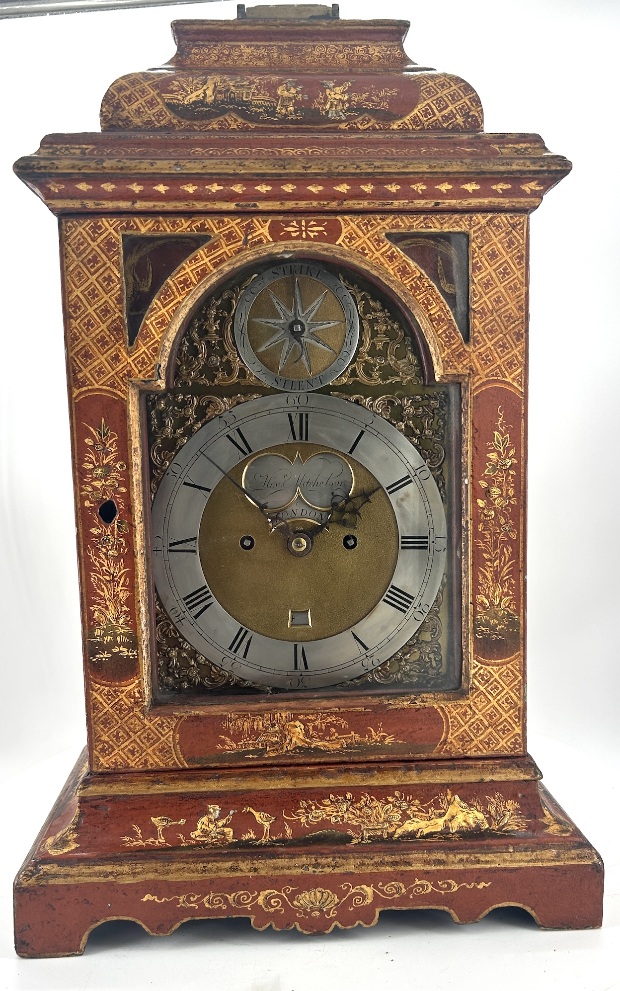 Outstanding Red Chinoiserie English Verge Twin Fusee Bracket Clock – Ca 1760 - Image 16